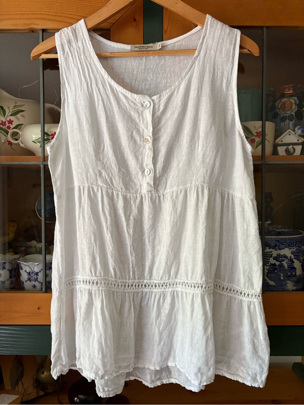 Valentina Naldi Tiered Sleeveless Linen Top Made in
Italy